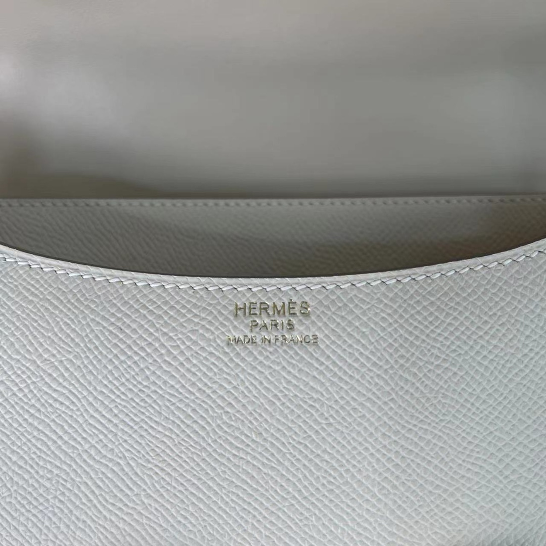 Hermes Constance 24cm Shoulder Bag In Cream White Epsom Leather